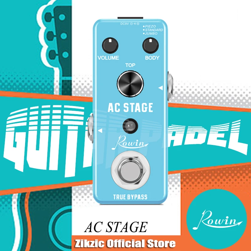 Rowin LEF-320 AC Stage Guitar Pedal Effect Analog Acoustic Pedals For Guitars Guitarist Analog Effectors Piezo Standard Jumbo