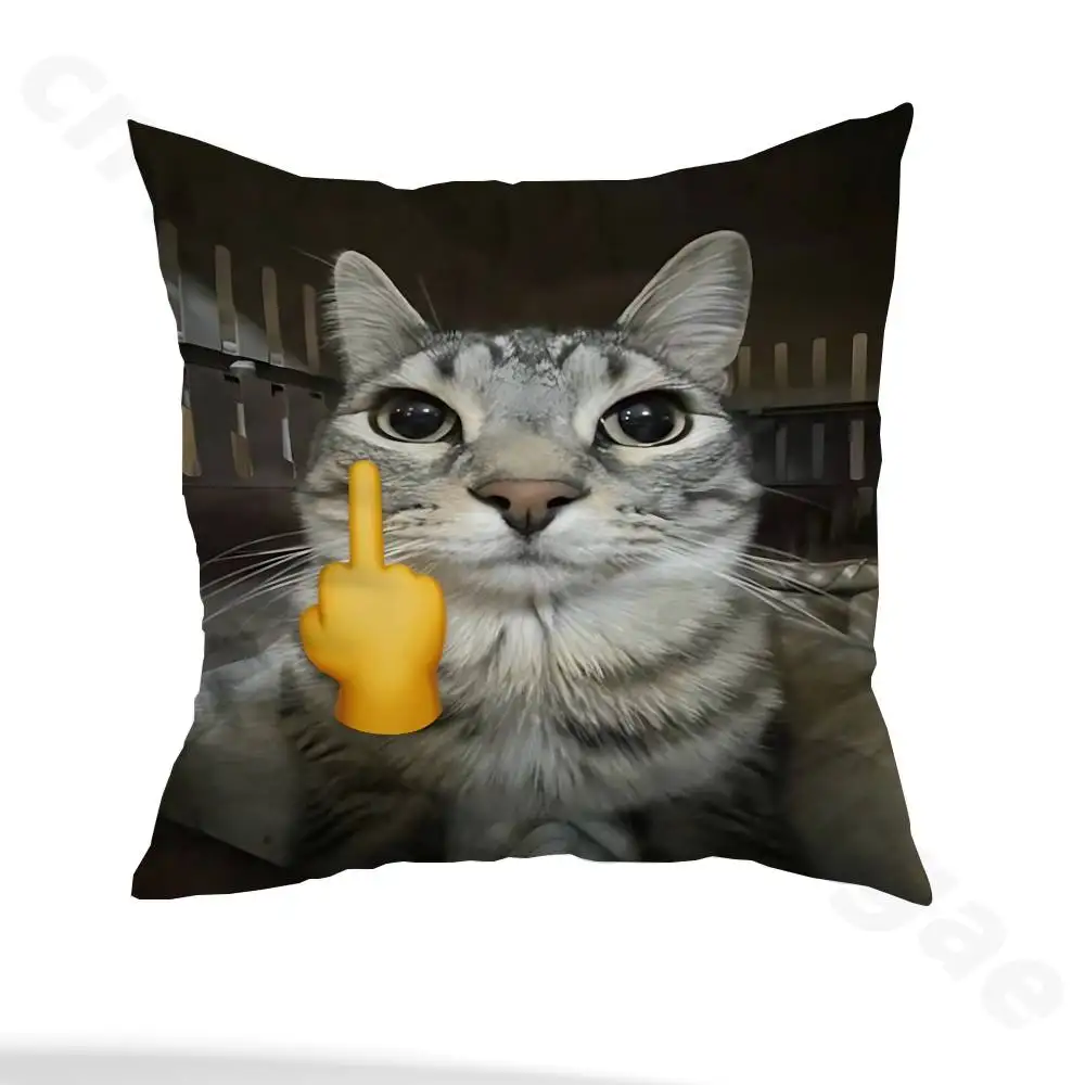 cute cat Pillow Case Sofa Living Room Bedroom Headboard Backrest Cushion Square Cushion Nap Time