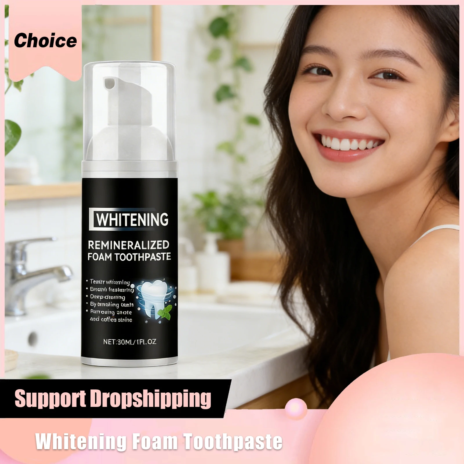 

Hydroxyapatite Foam Toothpastes Deep Cleaning Rermoving Coffee Stains Teeth Whitening Long-Lasting Breath Fresh Oral Mint Mousse