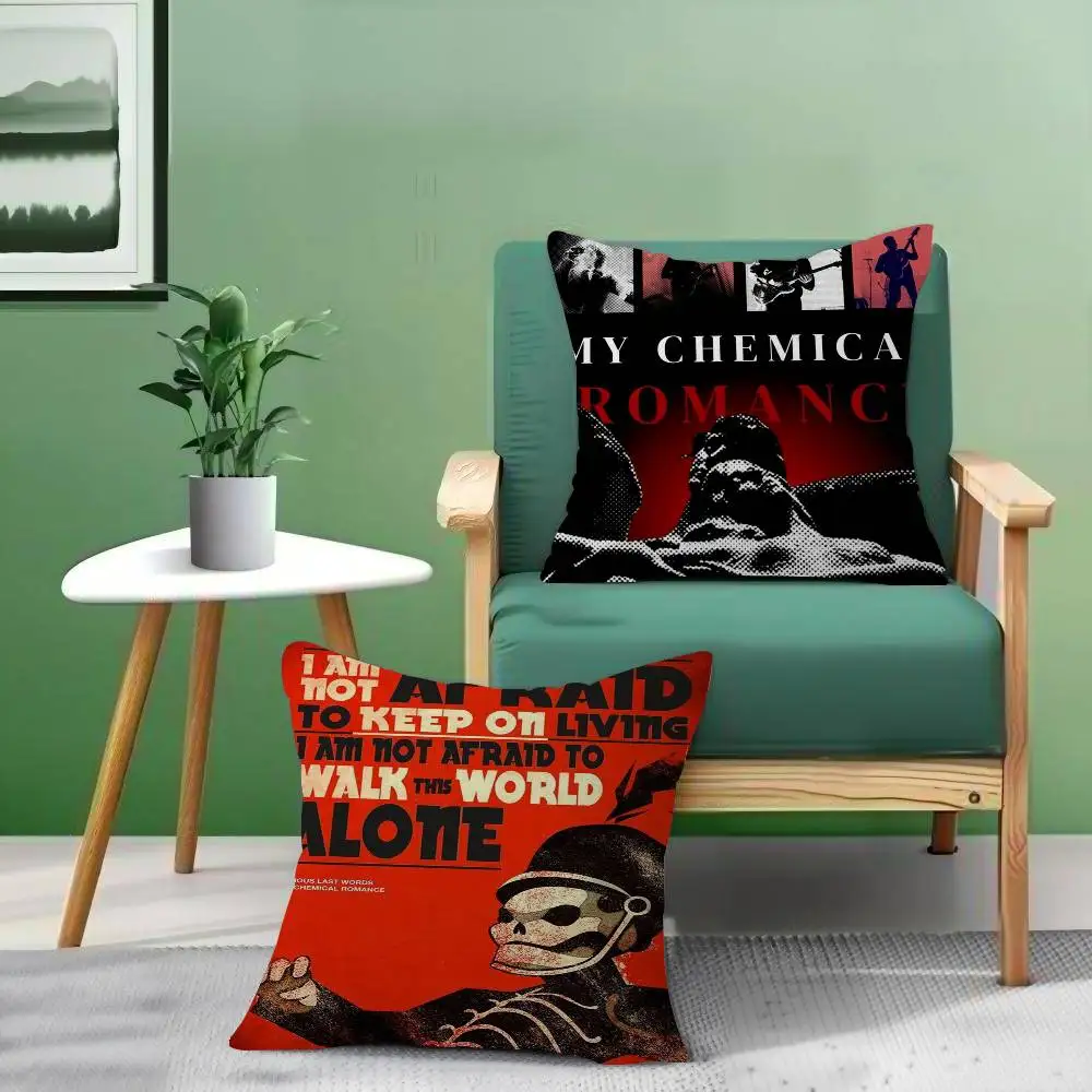 Popular Rock Band My C-chemical Romance Pillow Covers Sofa Decorative Home Double-sided Printing Short Plush Cute Cushion Cover