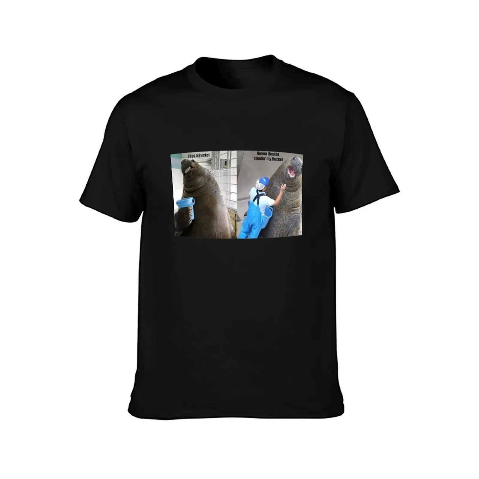 LOLrus: I has a bucket. Nooooo, they be stealin my bucket! T-Shirt Trendy Casual Short Sleeve Shirt T-Shirt