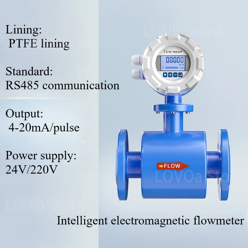 Electromagnetic flowmeter integrated digital display strong acid and alkali all kinds of industrial sewage mud pulp