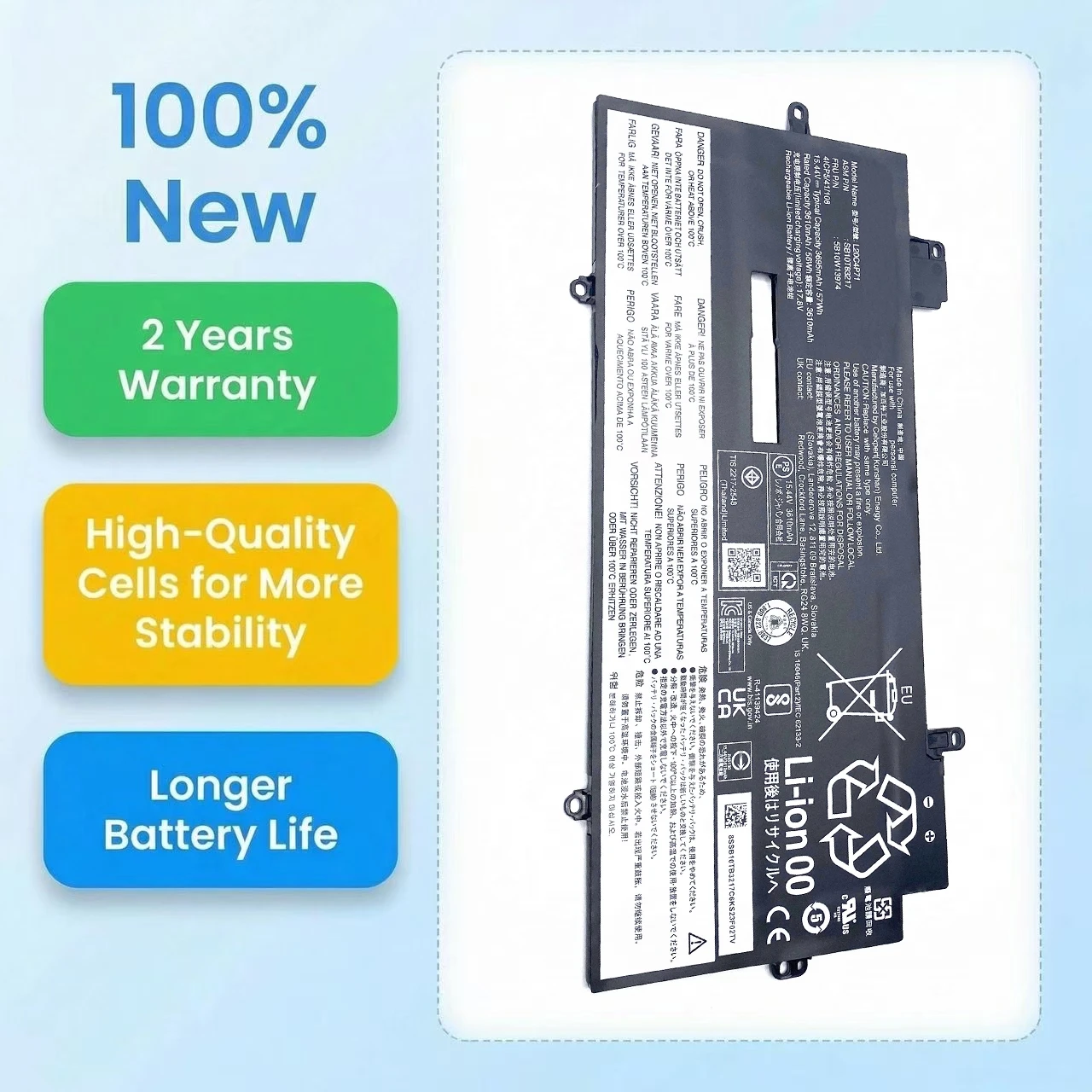 

Новая батарея для ноутбуков Lenovo ThinkPad X1 Carbon 9/10-го поколения 2021, Yoga G6 6/7 Gen 20XW 20XX, L20M4P71, L20C4P71, L20D4P71, SB10T83216