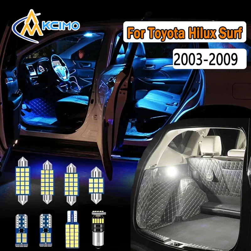 

Canbus LED Interior Light Kit For Hilux Surf 2003-2009 Super Bright Dome Map Door Lights Easy Install Bulbs Set
