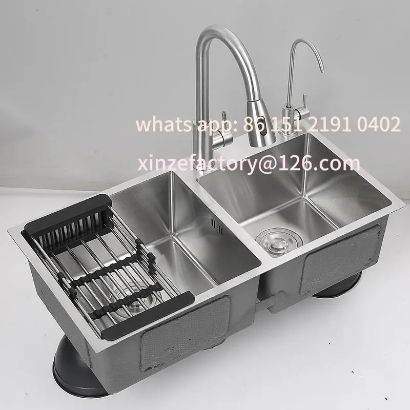 Customizable Sink 304 Stainless Steel Kitchen Vegetable Basin Double Vegetable Pool Double Sink Package