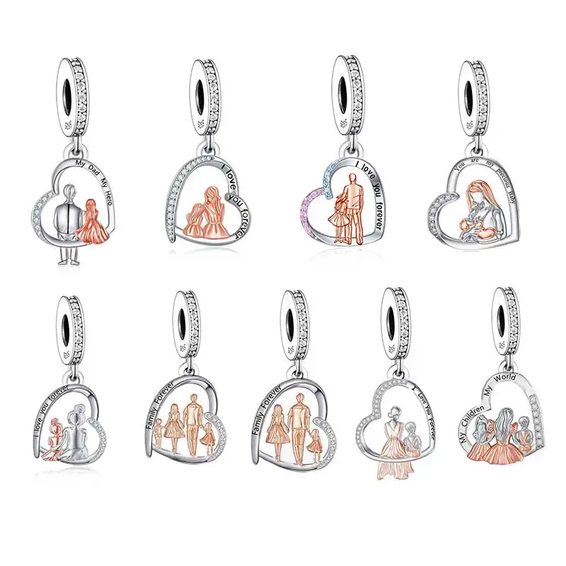 

Подходит для оригинального браслета-подвески Pan из стерлингового серебра 925 пробы для мамы, дочки, сына, мои дети, мой мир, бусина для изготовления Berloqe DIY