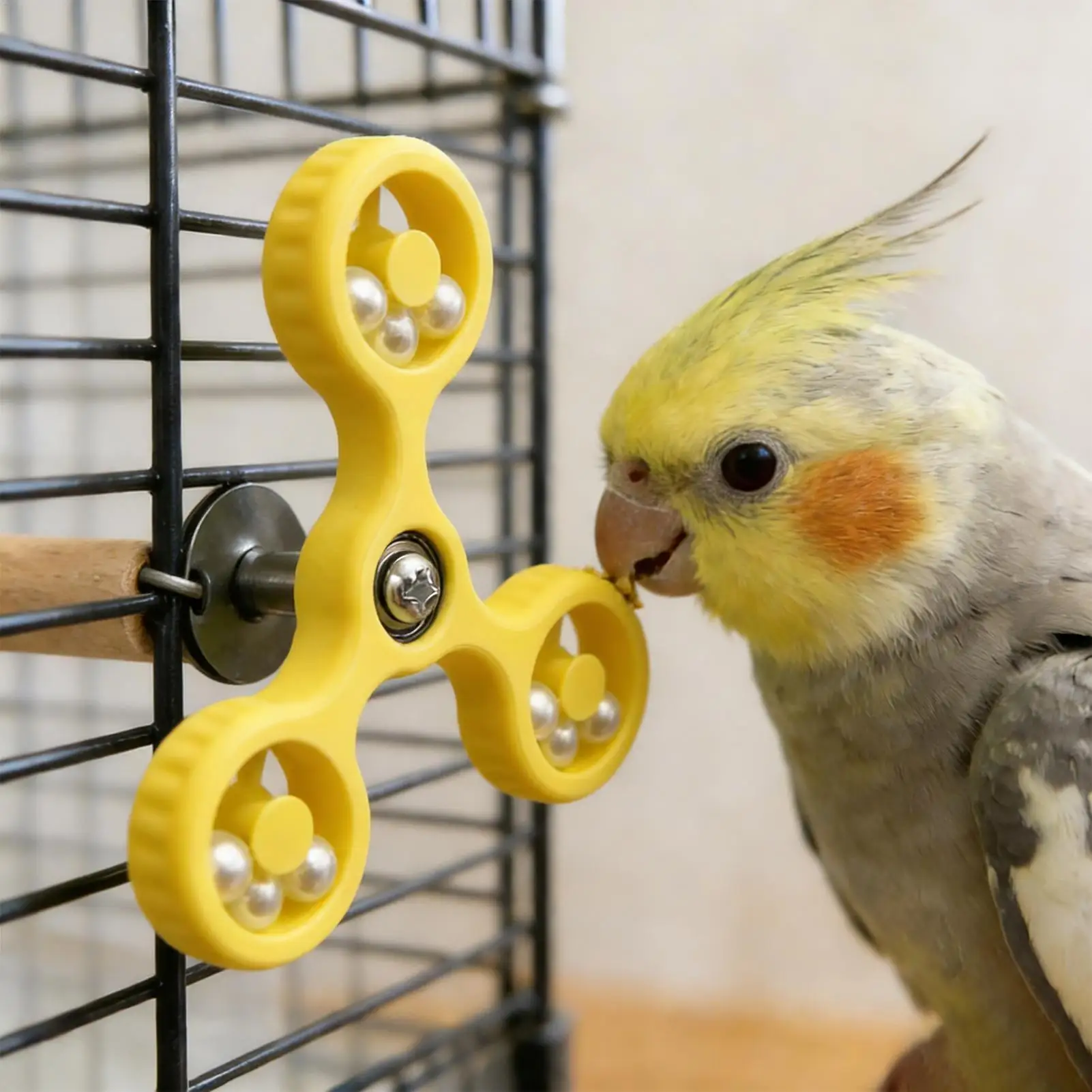 Brinquedo para Pássaros, Moinho de Vento Rotativo, Brinquedos para Roer para Periquitos, Cockatiels e Araras, Acessórios para Animais de Estimação