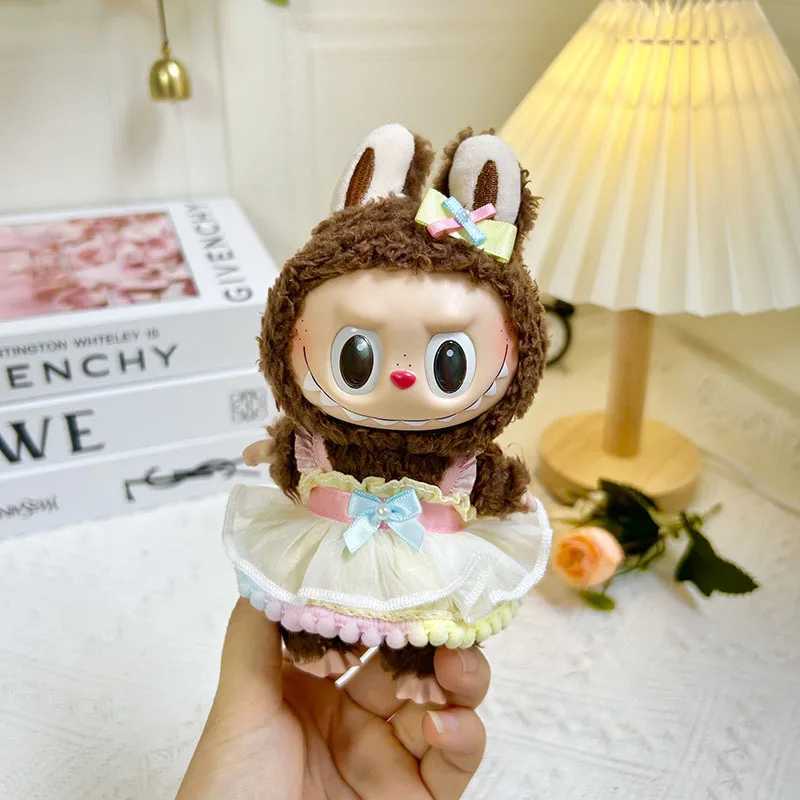 

17cm Labubu Doll Clothes Hoodies Doll Accessories Colorful Skirt Korea Kpop Exo Labubu Outfit Kawaii ﻿DIY Girl Gift New Style