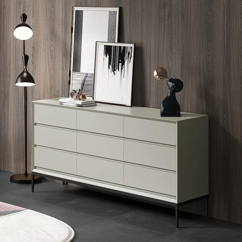 

PYJ minimalist nine-chest cabinet light luxury modern simple living room bedroom solid wood storage side cabinet