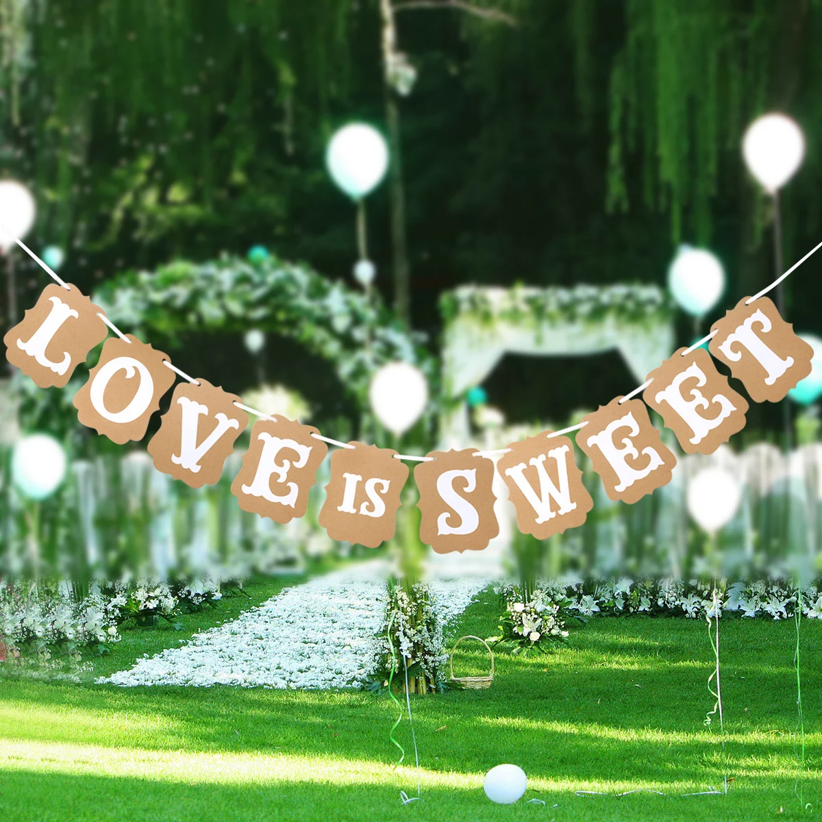

Oulii Love Is Sweet Garland Banner 16x12cm DIY Curving Shapes Wedding Decoration Multiple Use Home Thanksgiving Gift