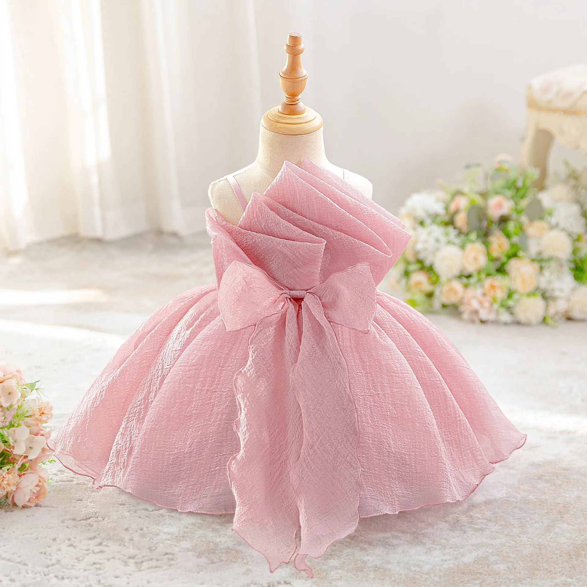 0-3Y Baby Girls Dress Elegant Baptism Party Princess Evening Dresses Wedding Bridesmaids Prom Gown Toddler Tulle 1st Birthday
