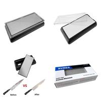 652F Double-Sided Diamond Sharpening Stone with NonSlip Base Outdoor Kitchen Knife Sharpener Professional Sharpening Tool