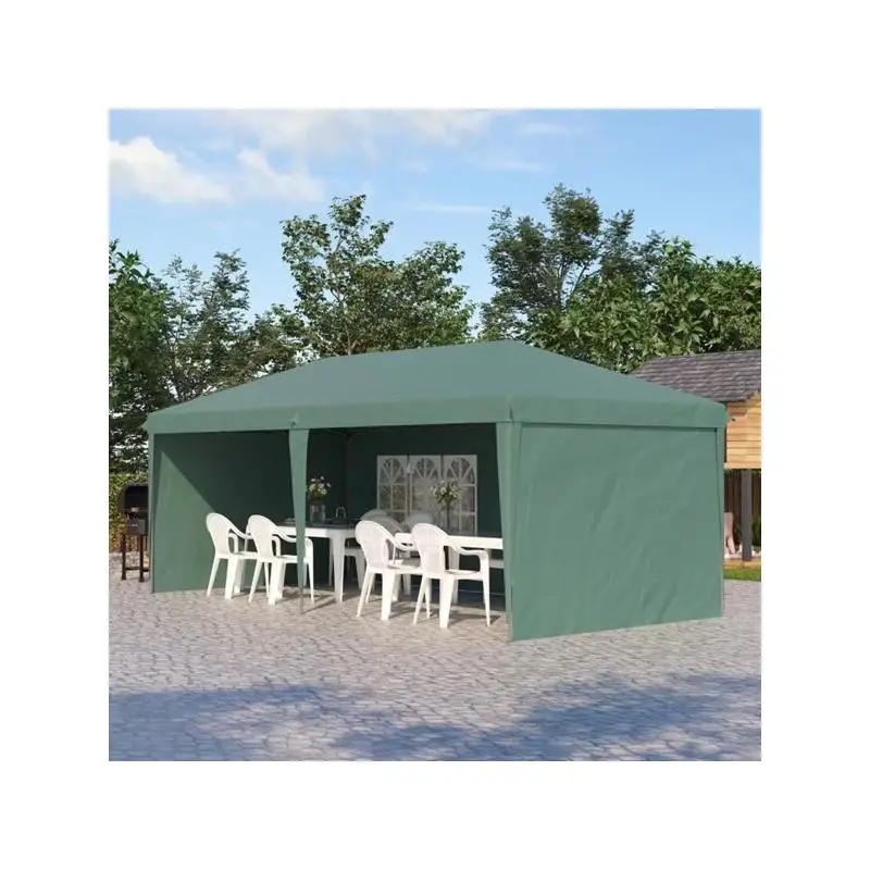 

Всплывающая палатка с навесом 10 x 20 футов, с 4 боковыми стенками, зеленая, идеально подходит для мероприятий и вечеринок на открытом воздухе