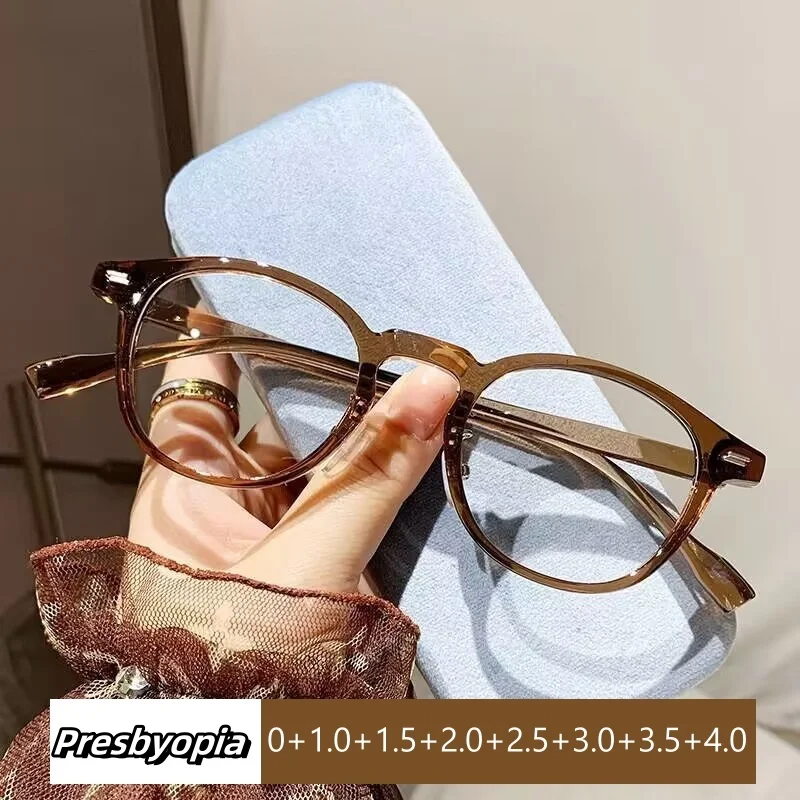 

Retro Small Round Frame Anti Blue Light Reading Glasses Fashion Personalized High-definition Presbyopia Eyewear Far Sight Goggle