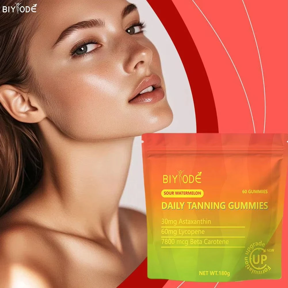 

Конфеты для загара с 2 пакетиками BIYODE, здоровье кожи и сияние, натуральная добавка с астаксантином, ликопеном и бетой - 60 жевательных конфет