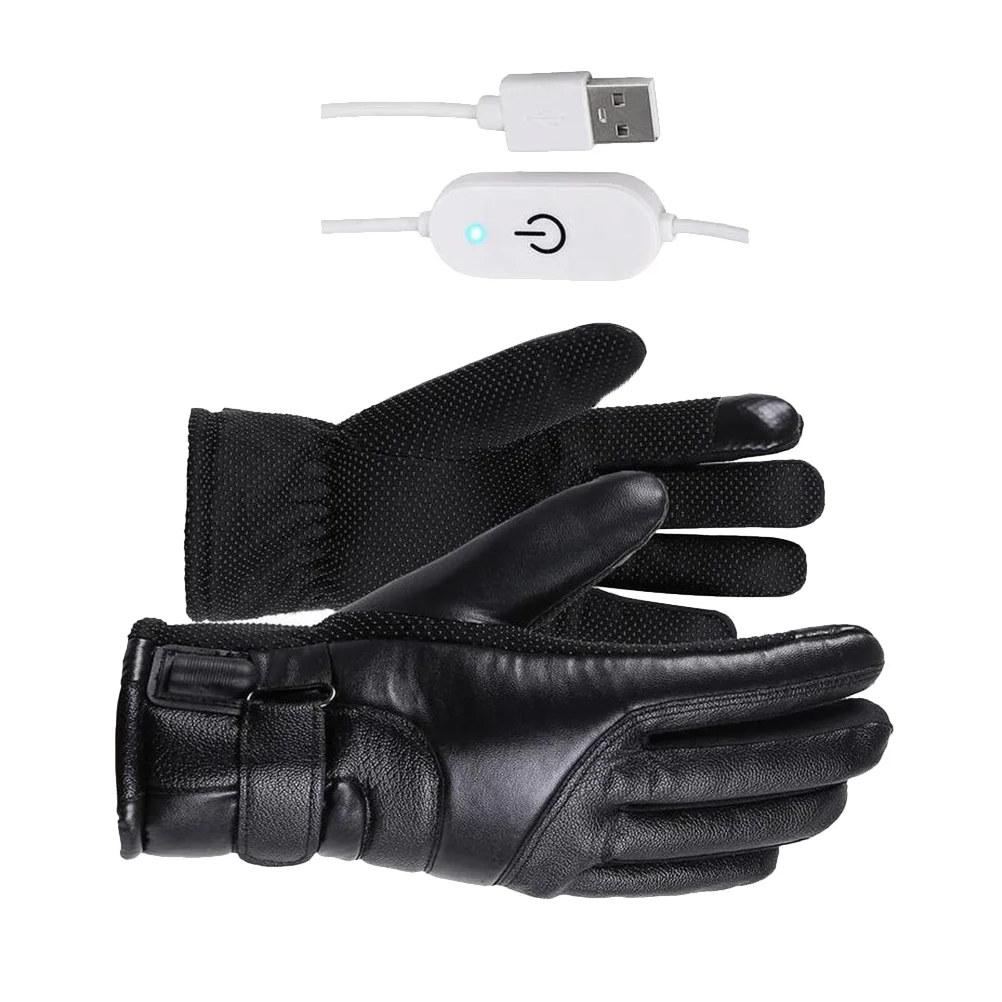 Gants chauffants équitation d'hiver chauffés pour hommes vélo moto doigt travail thermique chaud