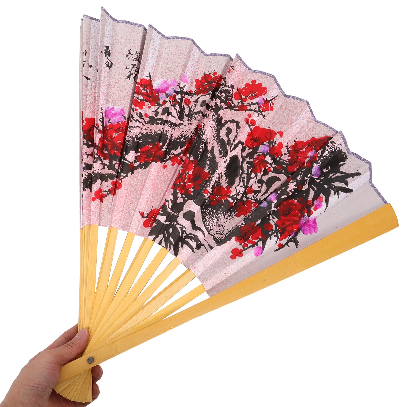

Chinese Style Wall Hanging Fan Lightweight Bamboo Paper Craft for Living Room Headboard Decoration Large Folding Fan