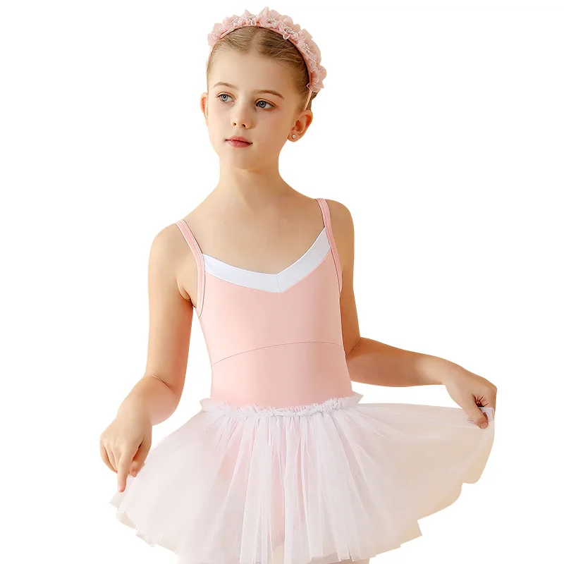 Vestido de balé para meninas, sem mangas ballet dancewear, collant de balé da criança, vestido de dança, vestido tutu, saias de dança para crianças com tule