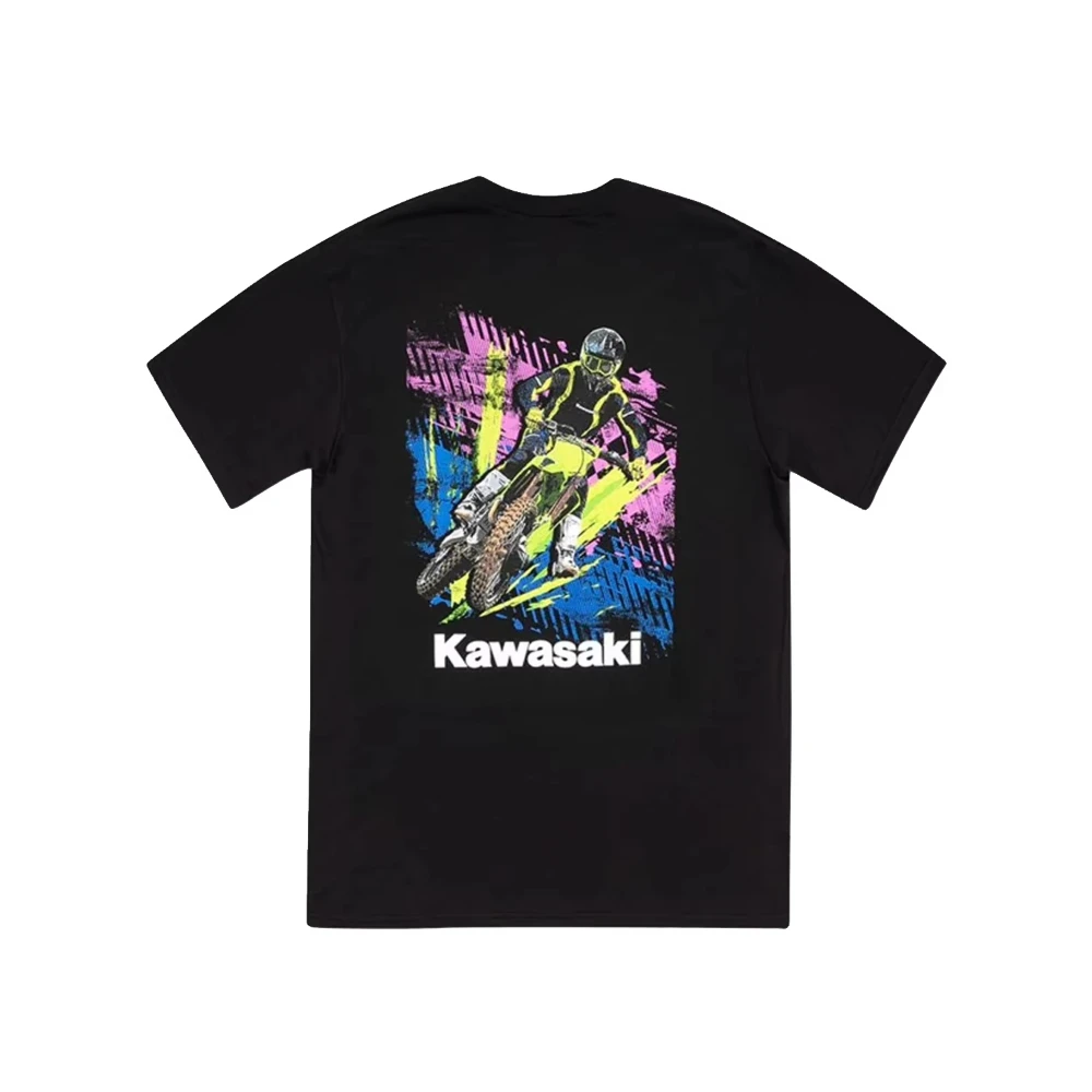 

Kawasaki Youth Brite Supercross T-Shirt New Outdoor Cycling Summer Classic Tee Adults Loose Exercise Off-road Motorcycle Jersey
