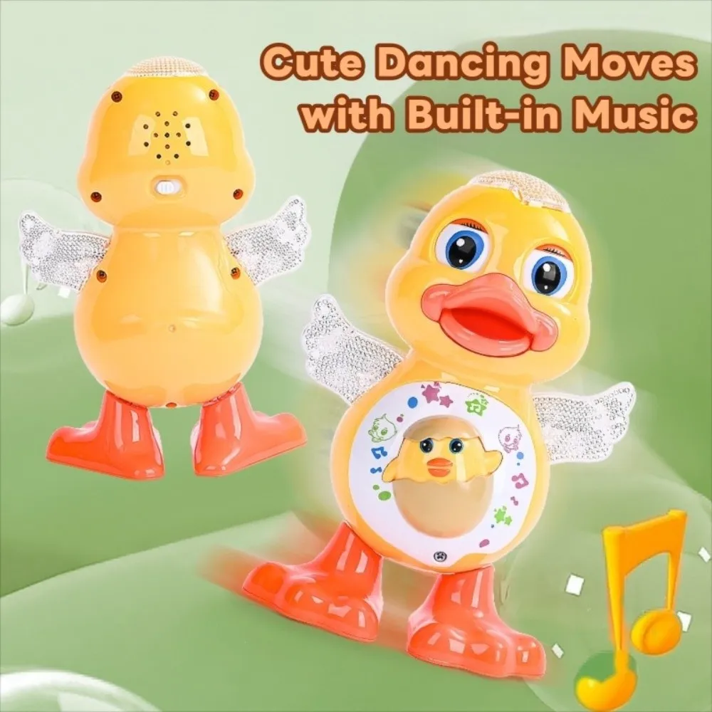 Plastic Electric Dancing Duck Toy Singing Simulation Swing Interactive Duck Toy Craft Decor Movable Walking Dancing Duck