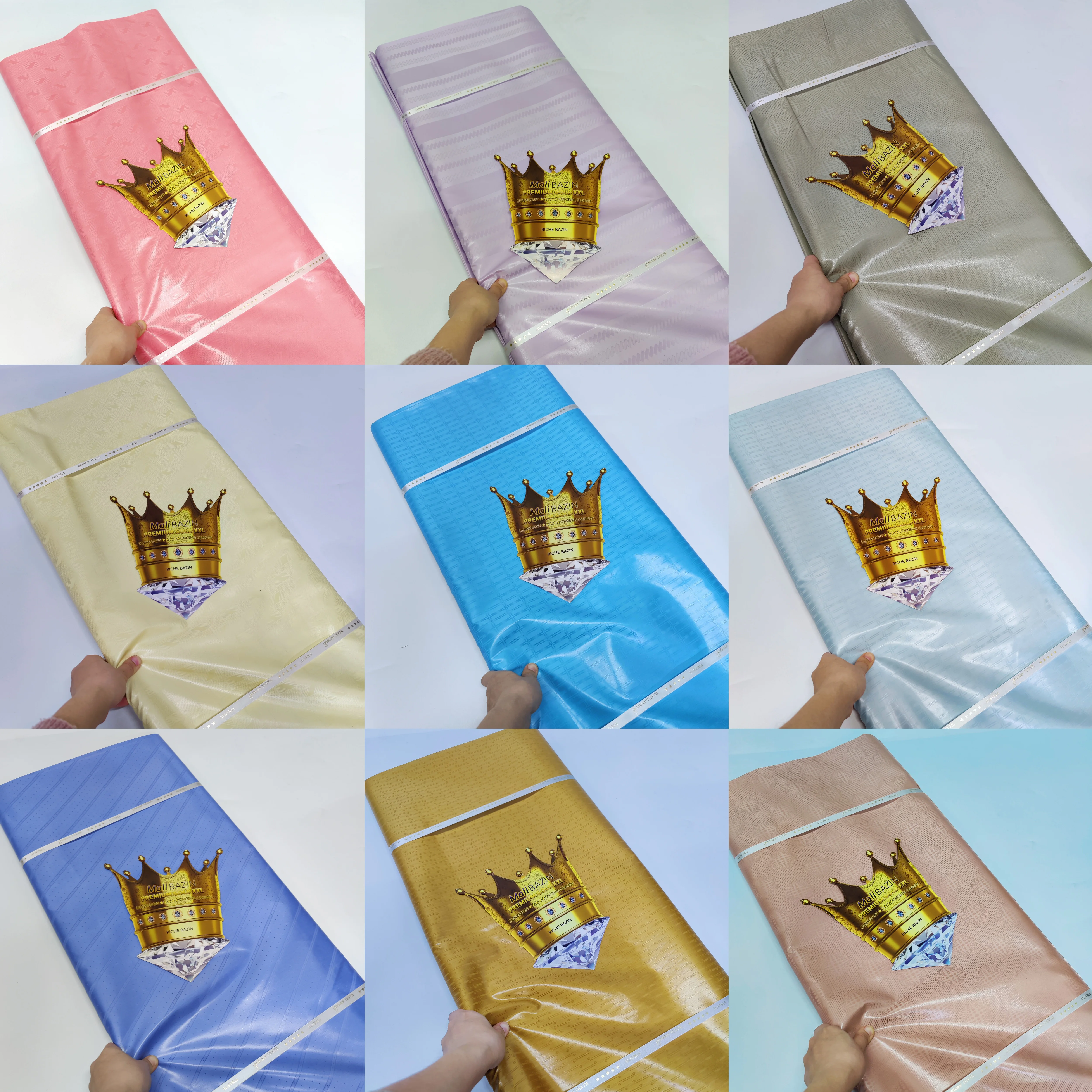 

Ткань Базин Рич (Базин) высшего качества 2026 года, 100% хлопок, мягкий материал, для мужчин и женщин из Мали, оригинальный африканский стиль