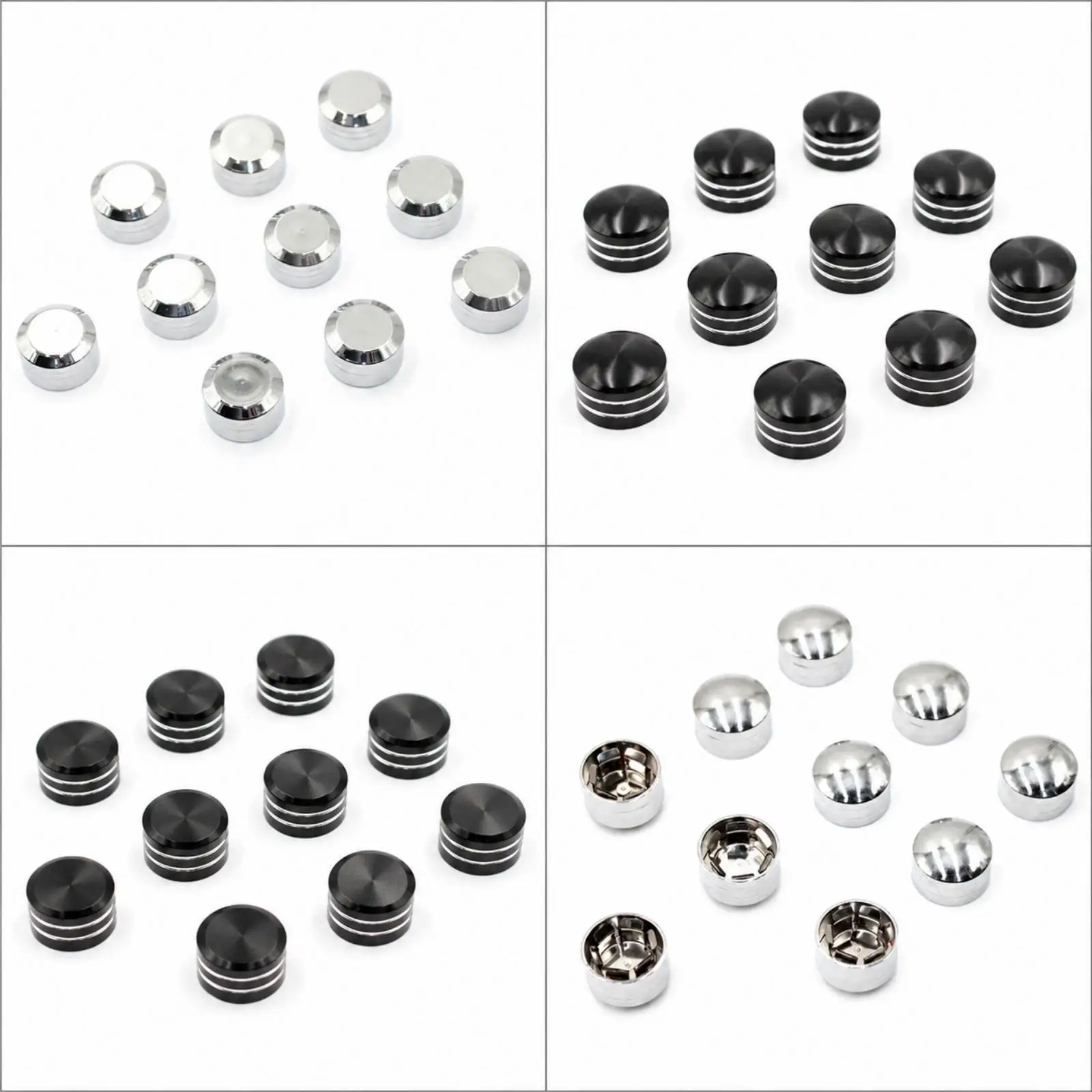 Chrome Screw Cap Aluminum Alloy Motorcycle Bolt Head Cover Cylindrical Build Internal Clip for Two Wheeled Vehicle Garage