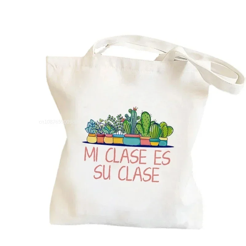 Women Shopper Math Teacher Printed Kawaii Harajuku Shopping Canvas  Bag girl handbag Tote Shoulder Lady