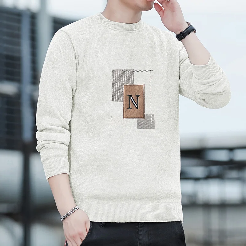 Sweaters men 2024 Winter thick sweater Letter pattern men Student youth sweaters autumn Men's wool pullovers full size M-4XL