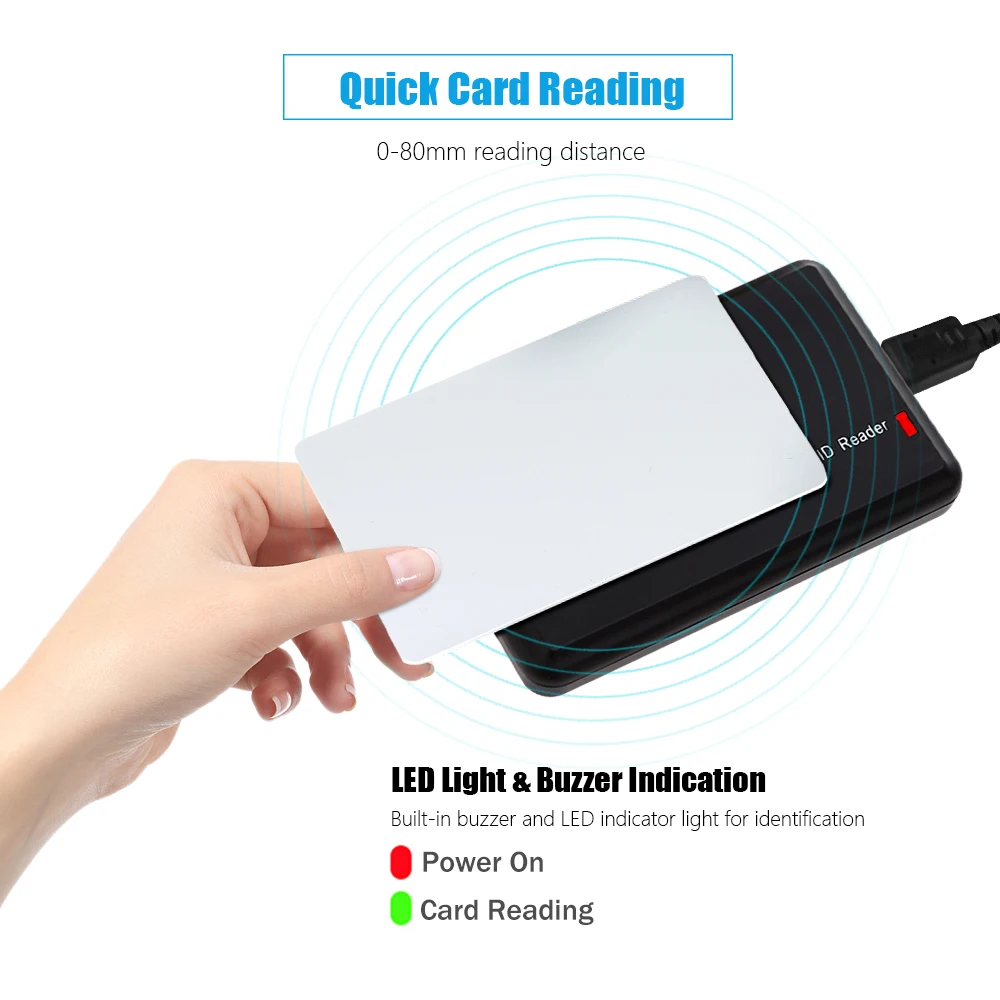 

ZK20 Contactless RFID Card Reader 125KHz USB ID Card Reader Configurable EM Proximity Sensor Smart Card Reader for Access Contro