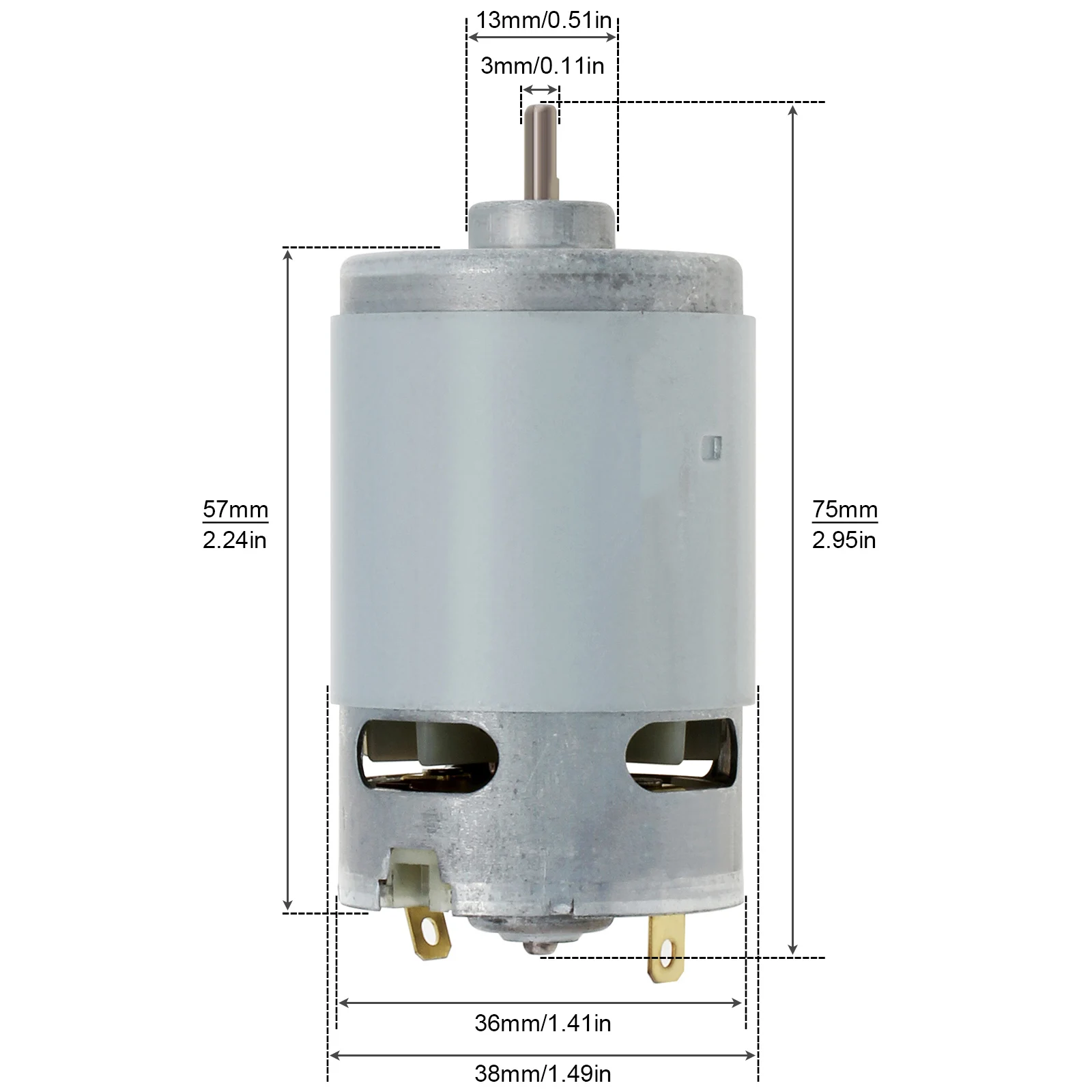 RS550 12-21V DC Motor Electric Machinery Tools for Lithium Electric Drill / Electric Tool with D Shaft Output