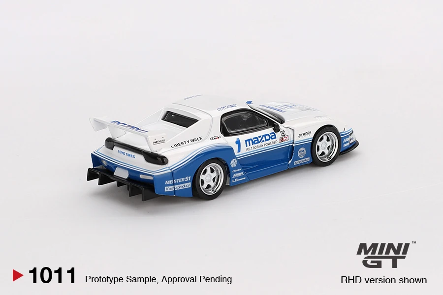 MINIGT 1/64 MAZDA RX-7 LB-Super Silhouette IMSA MGT01011-CH Samochód Metalowy Model Odlewany Odlewem Zabawki dla Dzieci Chłopców