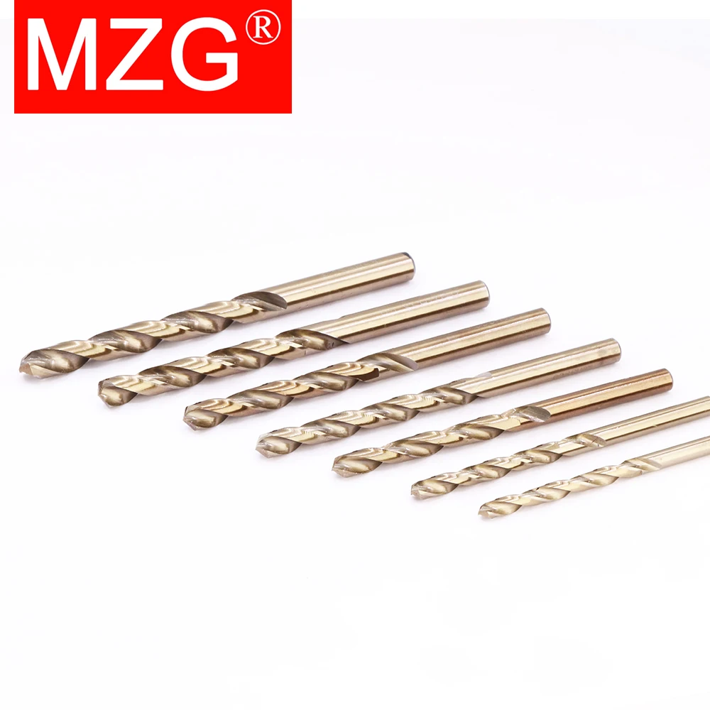 Imagem -06 - Mzg 10 Pcs 0.6 13.0 mm Cobalto Revestido Straight Shank Comprimento Padrão Hss M35 Aço de Alta Velocidade Brocas Conjunto Cnc Drilling Cutter
