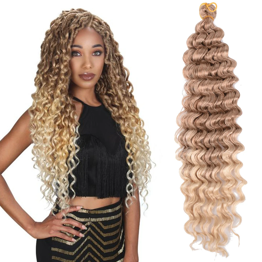 

Deep Wave Crochet Hair Synthetic Passion Twist Braiding Hair Extension Afro Curls Water Wave Deep Twist Braid Hair Ocean Wave