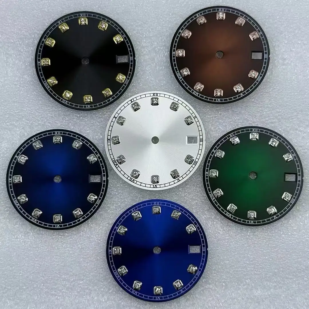 

New watch accessories Blank dial 28.5mm Golden edged dial Sun pattern modification Suitable for NH35/NH36 automatic movements