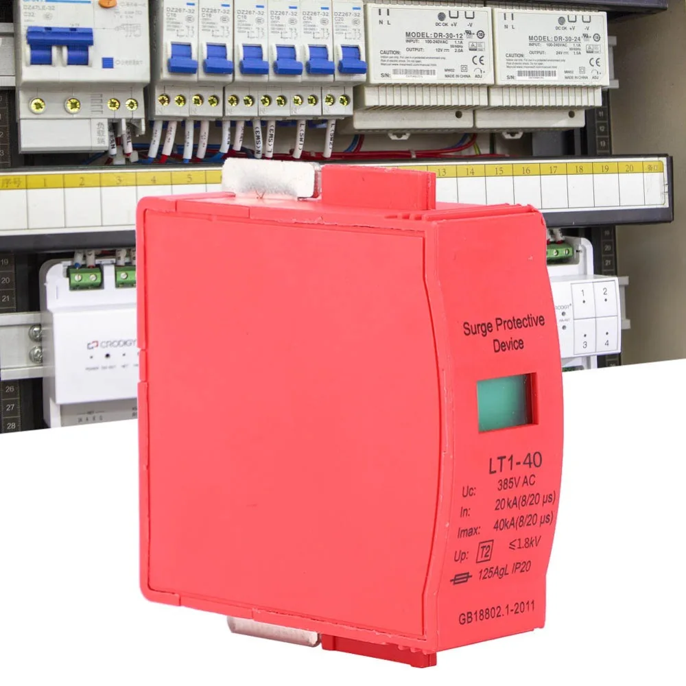 AC 385V Arrester Protector 40KA 65KA Quick Response Protective Device Thunder Protection Device Family Safety
