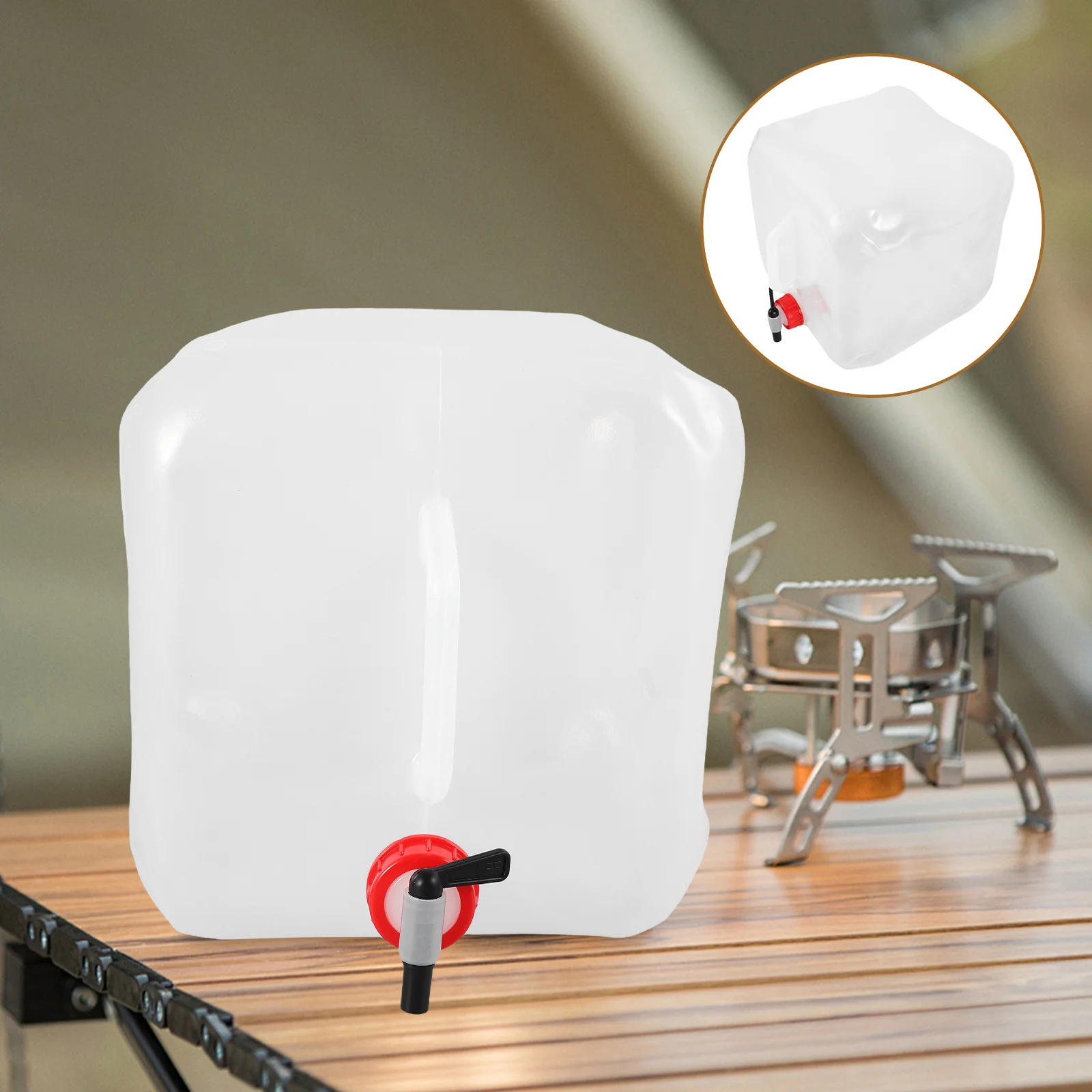 

Collapsible Water Jug Portable Transparent Outdoor Camping Hiking Fishing Vehicle Mounted Storage Container 10L