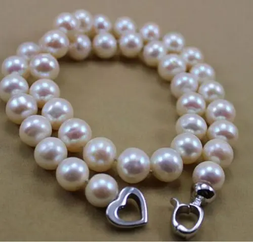 

HOT RARE WHITE 10-11MM& 11-12MM SOUTH SEA PEARL NECKLACE 925 silver clasp fine jewelry