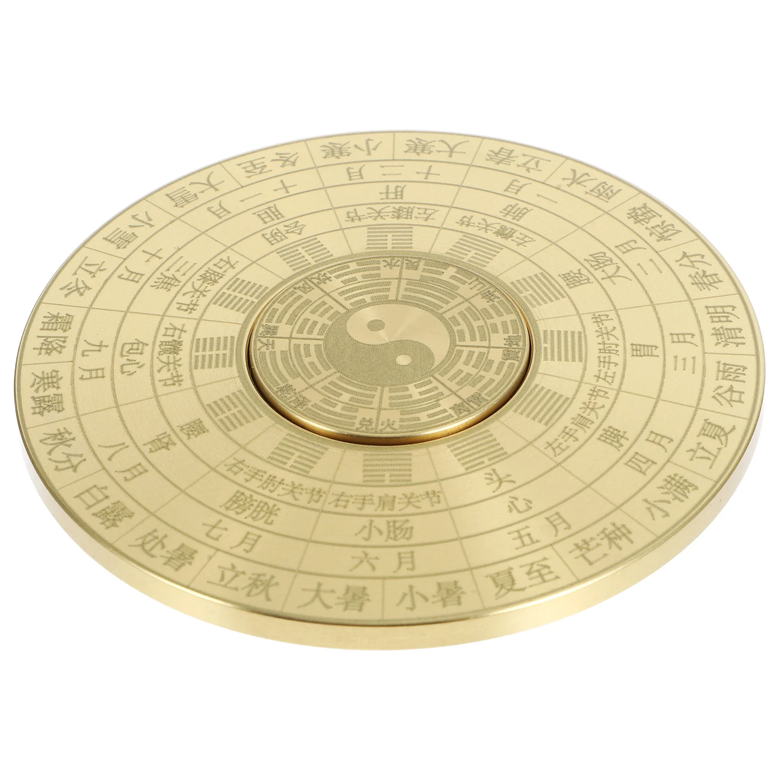 

Vintage Chinese Brass Compass Retro Style Small Portable Ancient Copper Navigation Tool Home Office Decor Taoist Metal