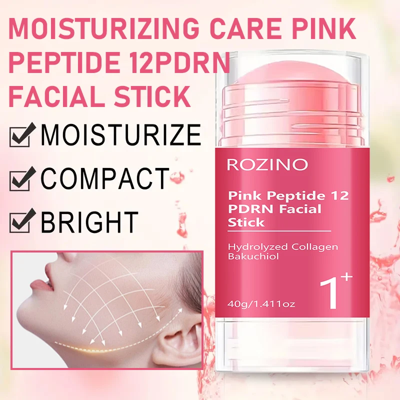 1/2/3 Sticks of Pdrn Pink Firming Facial Stick, Containing Hydrolyzed Collagen Bakuchiol, Suitable for Under-Eye, Neck, Forehead, Smile Lines, Radiance, Texture Care, Skin Care, Deep Hydration and Moisturizing Cream, Creating a Glass-Like Complexion, Daily Facial and Neck Care, Multi-Functional Facial Moisturizer, Suitable for On-The-Go and Travel, Facial Skin Care Products