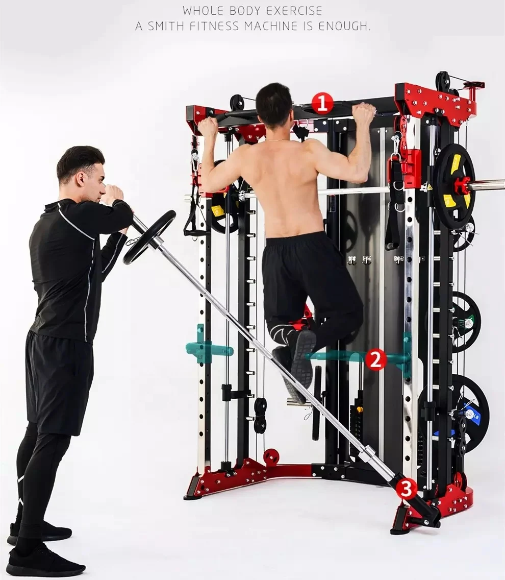 Power Cage Weight Lifting Training Gym Home Commercial Strength Equipment Machine Multi Functional Squat Rack Smith Machine