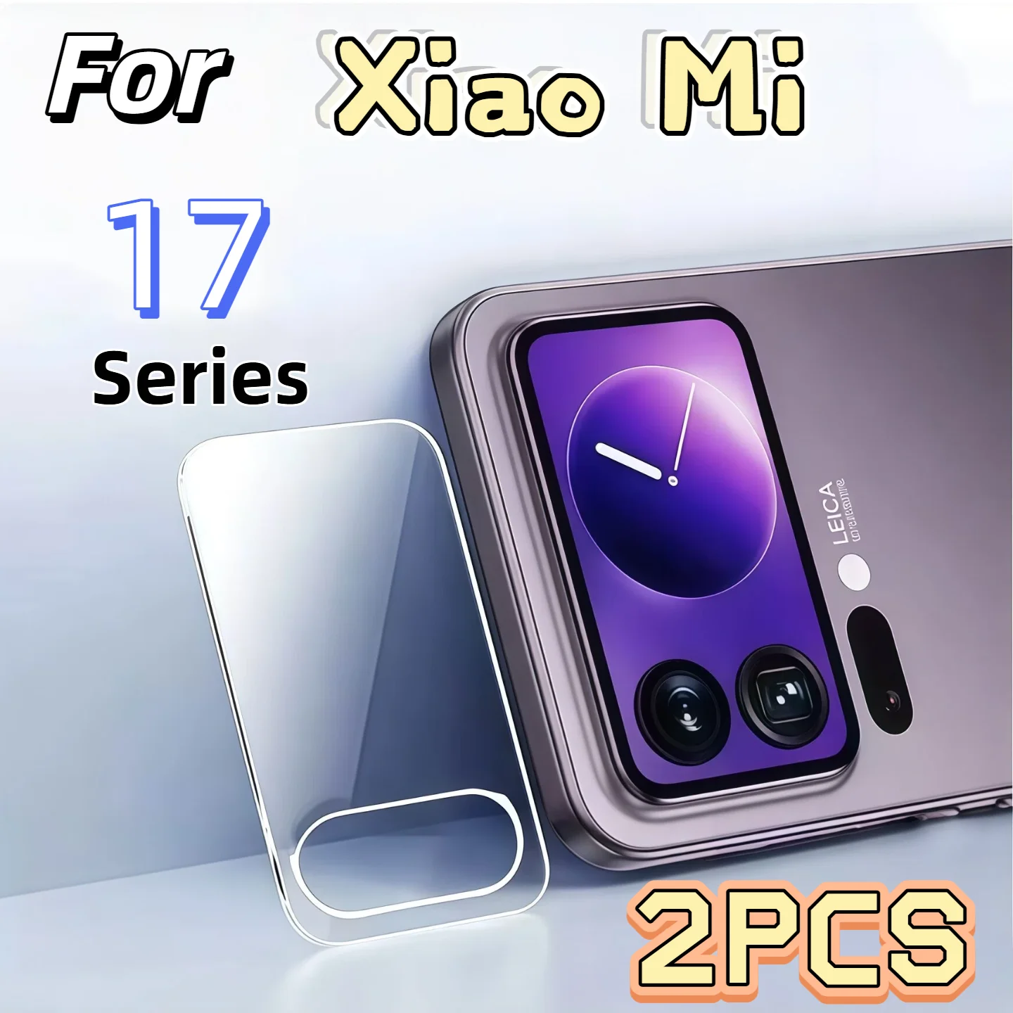 Back Screen Film for Xiao Mi 17 Pro, Tempered Glass Lens Cover for Rear and Sub-Screen, Compatible with Xiao Mi 17 Pro Max,2PCs