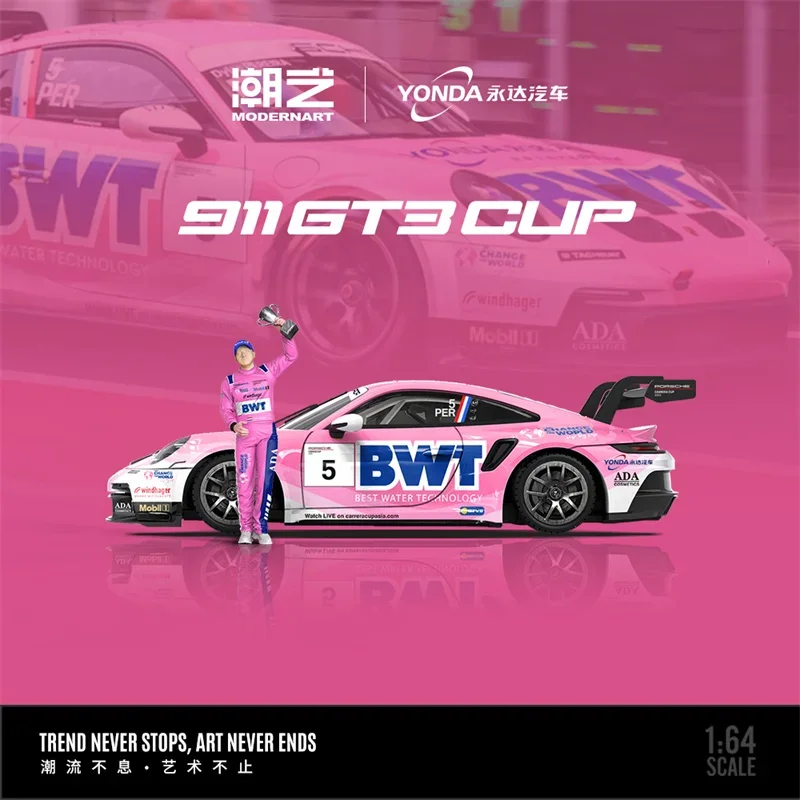 

**Предзаказ** Литая под давлением модель автомобиля ModernArt x BWT 1:64 911 GT3 CUP BTW Limited 999