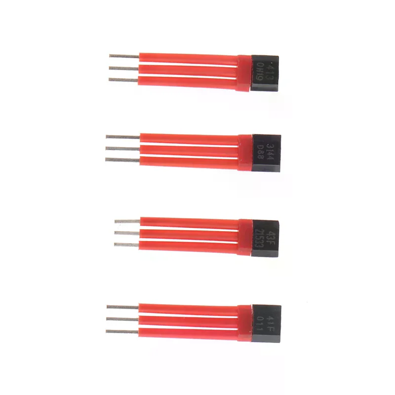 10Pcs Electric Motor Hall Sensor 3144 41F 43F 413 13A A44E Hall Element Switch With High Temp Insulation Sleeve For Electrocar