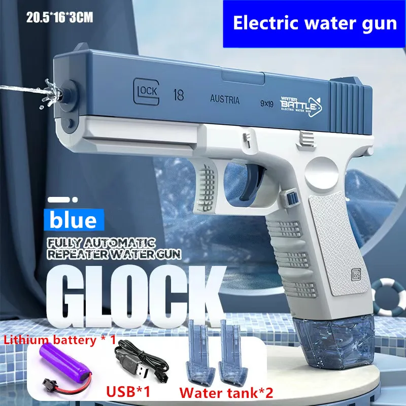 Pistola de agua eléctrica M416, juguete de pistolet para disparar, completamente automático, diversión al aire libre en la playa, regalo para niños,