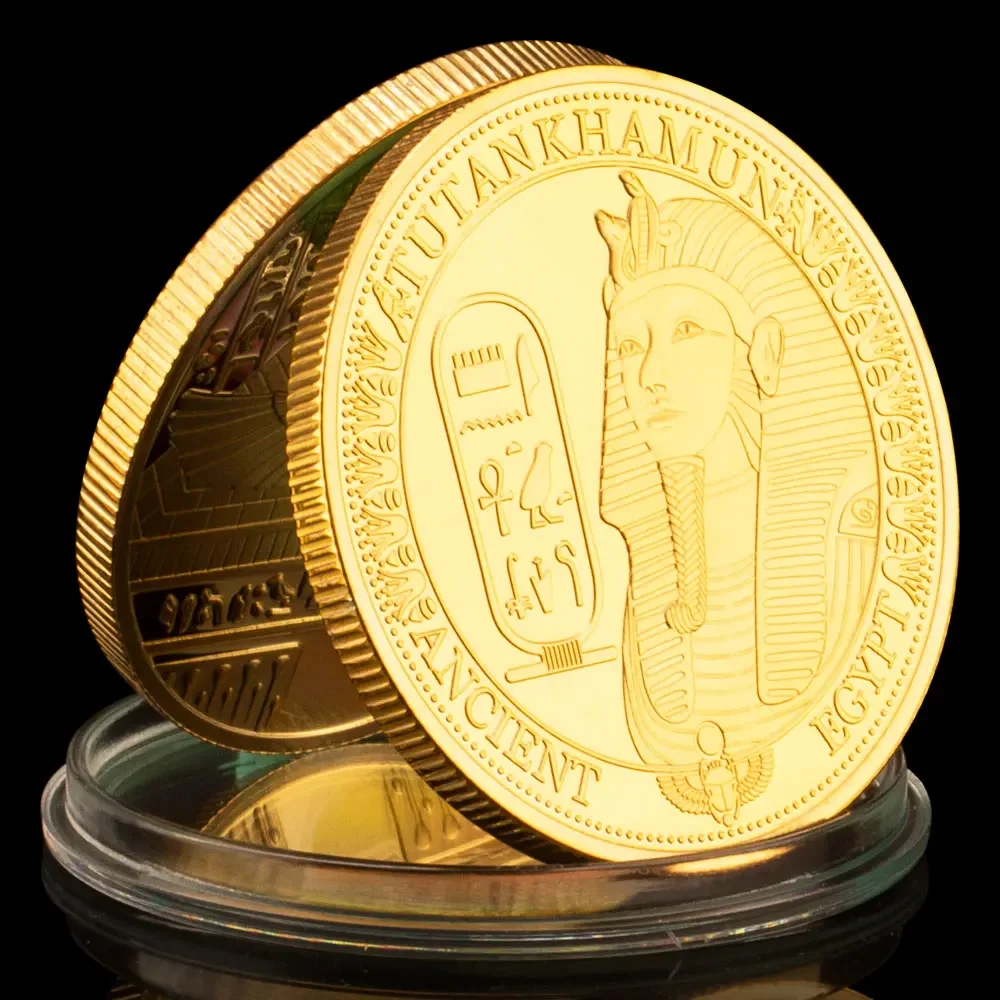 Pharaoh of Ancient Egypt Tutankhamun Collectible Gold Plated Souvenir Coin Creative Gift Replica Commemorative Coin