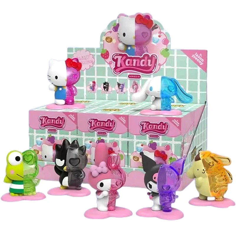 Mightyjaxx Sanrio Semi-skeleton Hello Kitty Cinnamoroll Kuromi Candy Series Слепая коробка-игрушка Аниме-кукла с частичным разбором Модель Подарки