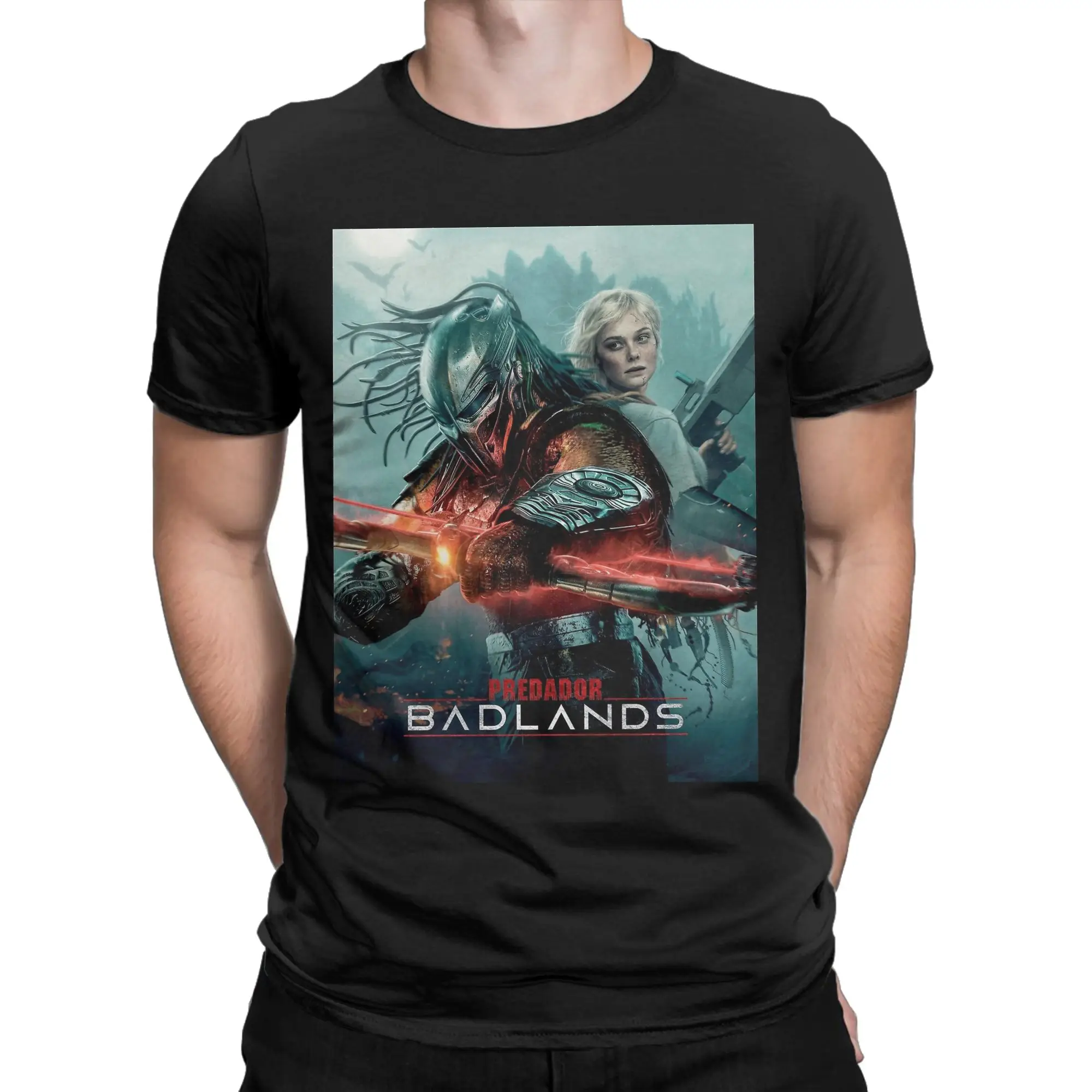 Men T-Shirt P-Predators Dek Yautja Badlands Novelty Cotton Tee Short Sleeve Warrior Movie T Shirt Round Neck Clothing Unique