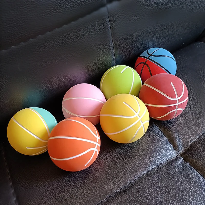 Kids 6cm Mini Rubber Ball Toys High Stretch Basketball Modeling Bouncy Ball Colored Elastic Small Simulation Hollow Balls Toys