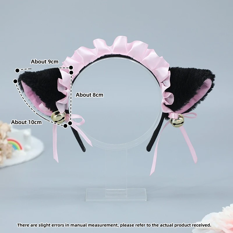 Lolita arco gato orelha argola de cabelo com sino kawaii menina cosplay headwear animal convenção cômica acessórios de empregada japonesa