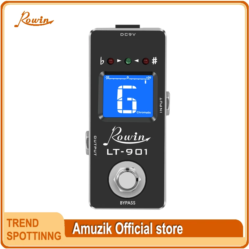 Rowin LT-901 Guitar Tuner Pedal High Precision Guitar Chromatic Tuner Pedal ± 1 Cent All-Metal Case True Bypass